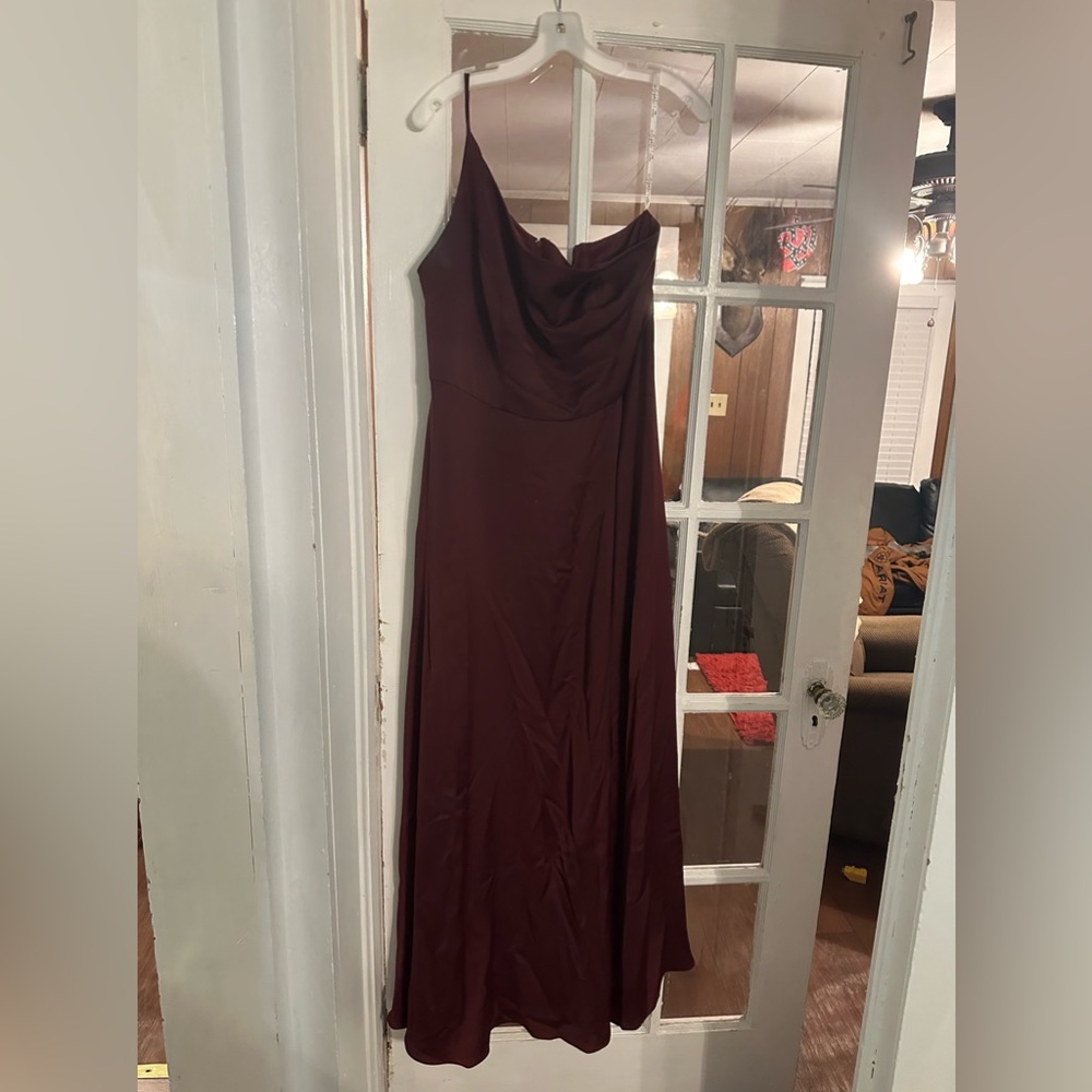 Bridesmaids burgundy red dress
